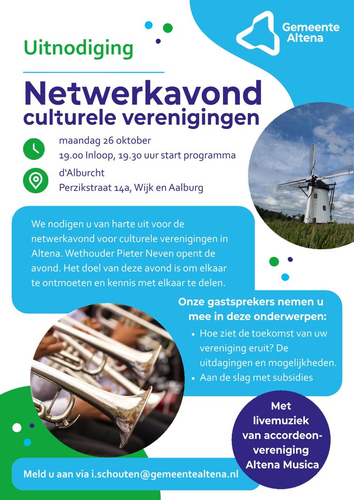 flyer netwerkavond culturele verenigingen